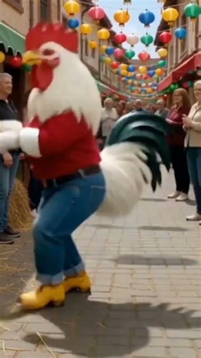 FluffyRooster #FunnyDance #VillageVibes #AnimalComedy #EpicMoves