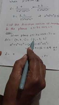 Direction cosines normal to the plane ax+by+cz+d=0 # plane # Analytical Geometry # in Tamil