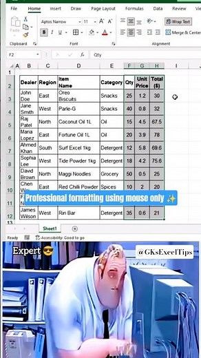 Excel Without Keyboard 😮 | Mouse-Only Formatting Trick