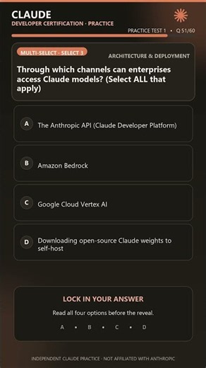 CAF PT1 Q51 Answer A: The Anthropic API (Claude Developer Platform)