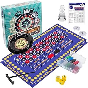 Extguds Roulette Wheel and Craps Set with Large Double Sided Felt, 10 Inch Roulette Wheel, Chip Rake, 200 Chips, Roulette Marker, 3 Dices, Perfect for Game Night Party