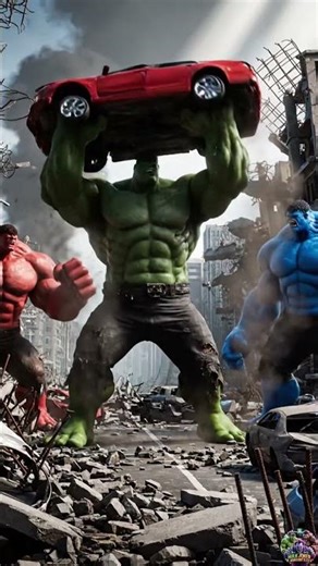 Hulk vs Red Hulk vs Blue Hulk – Insane Smash Battle #hulksmash #hulk #shorts #aivideo