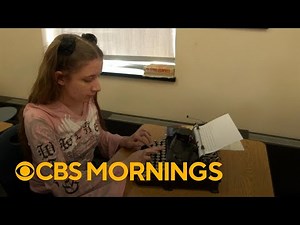 Students wrote letters to Tom Hanks using typewriters. He responded to each message.