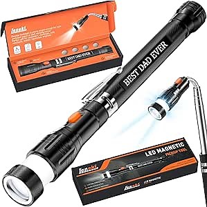 Lenski Gifts for Dad Husband, Flexible Magnetic Pickup Tool with LED, Dad Gifts for Men, Personalized Gifts Ideas, Gifts for Dad Who Wants Nothing