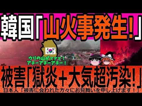 【海外の反応】韓国「山火事発生！」被害「獄炎＋大気超汚染！」【ゆっくり解説】
