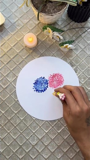 Amazing Flower Painting with Earbuds 🌸 | Easy DIY Painting Idea | Q-Tip Art for Beginners 🎨”