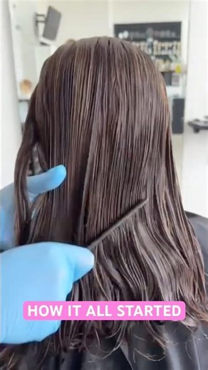 HOW IT ALL STARTED CURLY LONG HAIR TO STACKED BOB HAIRCUT! 🔥🔥🔥 #hairtransformation #stackedbob