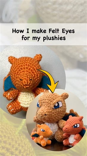 Catmigurumi on Instagram: "People asked how I make my felt eyes and facial features for plushies… so here we go! 👀🧸✨ ✨ DIY Felt Eyes Tutorial! Here’s how I make all my plushie eyes — from digital sketch → HTV → felt → perfectly clean cuts. #amigurumi #amigurumis #amigurumiofinstagram #felteyes #felteyesforamigurumi #catmigurumi"
