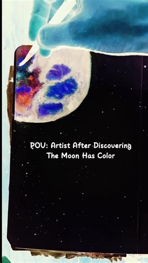 the moon is so beautiful isnt it? 😍 #mooncolor #spaceartwork #spaceart #negativeart #moonpainting