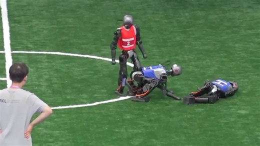 Robots race, play football, crash and collapse at China's 'robot Olympics'