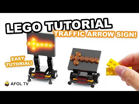 LEGO Construction / Traffic Arrow Sign [TUTORIAL - EASY!]