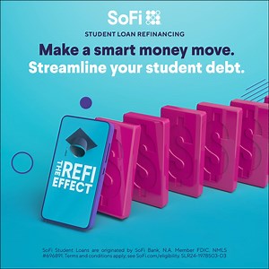 11K views · 355 reactions | Line your student loans up and knock them down into one consolidated payment. Refinance and you could get a flexible term that fits your budget, along with low fixed rates and no fees. | SoFi | Facebook