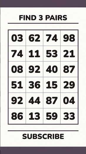 Find the Matching Numbers | Brain Workout ✅