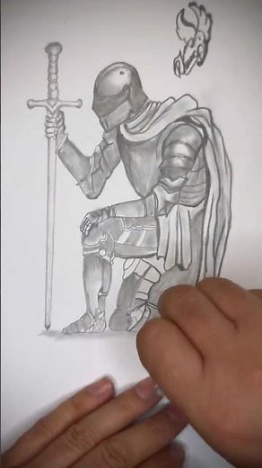 How to draw a Dark Fantasy Knight! Step by Step! #drawing #knight #art #pencildrawing