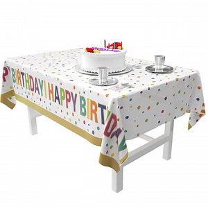 Birthday Party PEVA Table Cloth Happy Birth Theme | Party Ready - Etsy