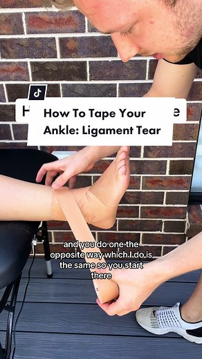 How to tape your ankle - ankle sprain taping technique #ankle #anklesprain #ankletaping #tapingtutorial #howtotapeankles #ankleligaments #ligamenttear #anklepain #ankletreatment #physicaltherapy #physiotherapy #sportsphysio #physiotiktok