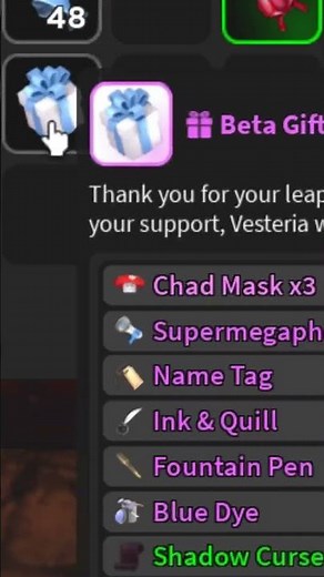 BETA GIFT IS HERE!!! LET'S GO!! #vesteria #roblox #gaming #fyp