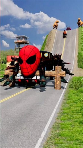 Crazy Cars & Long Capsule City Bus vs Log Trap Smash Crash - BeamNG.Drive