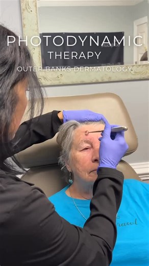 Outer Banks Dermatology on Instagram: "PDT, or Photodynamic Therapy, is a non-invasive procedure that uses a light-sensitive medication and a specific wavelength of light to target and treat various skin conditions, such as actinic keratosis, acne, and certain types of skin cancer. The process typically involves applying a topical medication to the affected area, which is then absorbed by the abnormal cells. After a specified incubation period, the area is exposed to a specific light source, whi