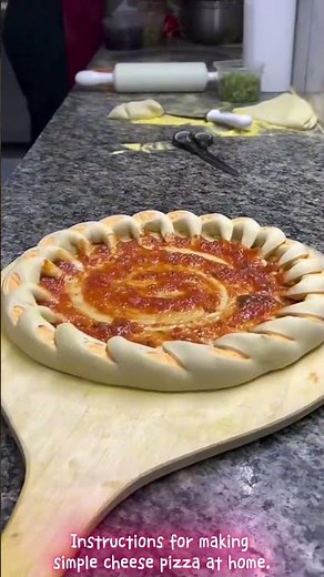 Instructions for making simple cheese pizza at home