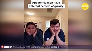 Women win viral TikTok balance challenge as men cant do it