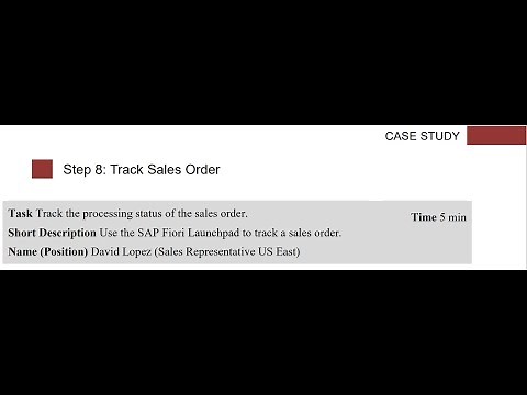 SAP Fiori (SD Process) - Step 8: Track Sales Order