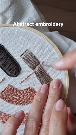 Stitching the Soft Geometry pattern! Modern, minimalist abstract design✨️ #embroidery #tutorial #diy
