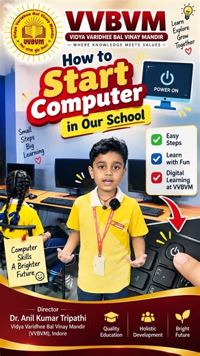 How to Start a Computer Step by Step | VVBVM School Students | Digital Learning Activity