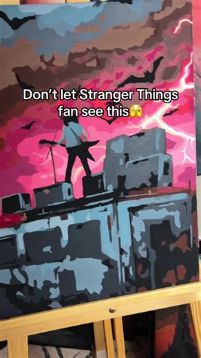 The best gift for Stranger Things fan friends ⚡️🥹🎄 #painting #strangerthings3 #strangerthings5 #strangerthings4 #hobby