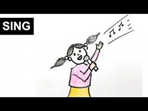 🎤 How to Draw Someone SINGING! | Easy Action Word Drawing for Kids