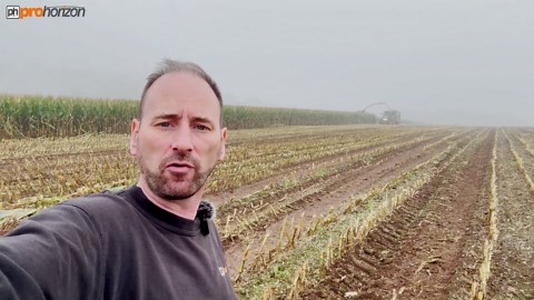 970 HP tractor powers through cornfields