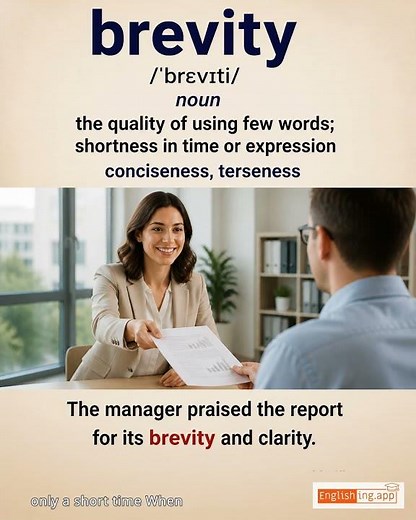 Brevity: English vocabulary meaning and example