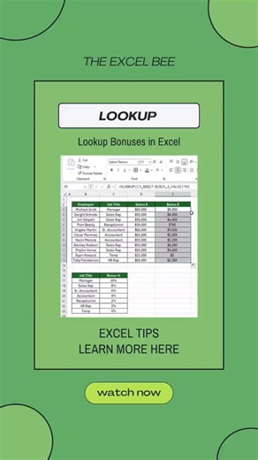 Stop Typing Bonuses Manually! 🛑 Use VLOOKUP #ExcelTips