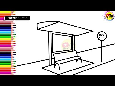 How To Draw Bus Stop | LBA Drawings