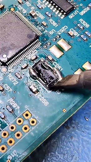 Bent The Wire To Shape For Another Component Replacement On The Board#electronicsrepair #soldering