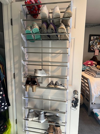 Watch Honest review of Whitmor Over the Door Shoe Rack, Fold-up Non-slip Bars, 36 Pair, White on Amazon Live