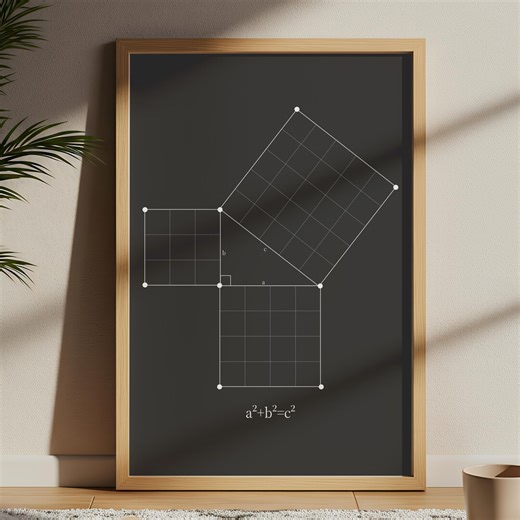 Pythagorean Theorem Poster, Minimalist Math Wall Art, Visual Proof Geometry, STEM Gift (digital Download) - Etsy