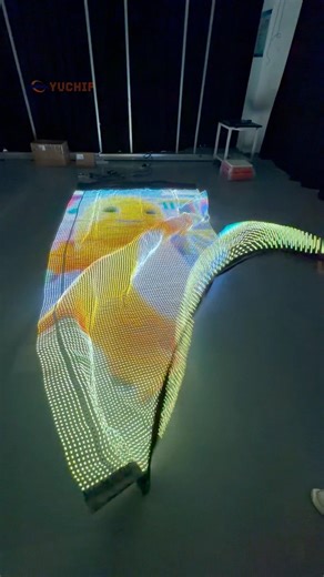 Soft but Strong —Flying LED Screen Survives Folding & Steps.#yuchip #ledscreen #droneshow #ledwall
