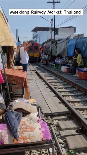 The Maeklong Railway Market (Talad Rom Hup) near Bangkok #thailand #maeklongrailwaymarket #travel