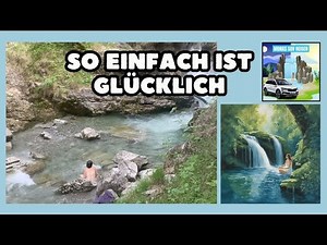 Nacktbaden im Wasserfall 50 km Wandern Regenbogen LEBEN IM AUTO IN BAYERN VON 17.-20. MAI 2024