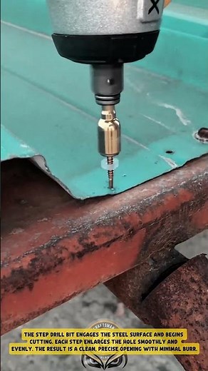 Drilling Metal Frame using Impact Driver with Step Drill Bit to Create Clean Holes
