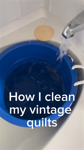 Lori Dowell on Instagram: "No trending audio This is how I get stains out of my vintage linens and quilts. I use either OxiClean or biz to soak. You can see how much dirt comes out after the first soak. This quilt came from my aunt who told me she did not wash it much, if at all. She was worried it would ruin the fabric. So this is years and years of grime in this quilt now the stains are gone and it looks beautiful. How do you wash your old linens? #upcycle #thrifting #sewing #cleaning #vintage