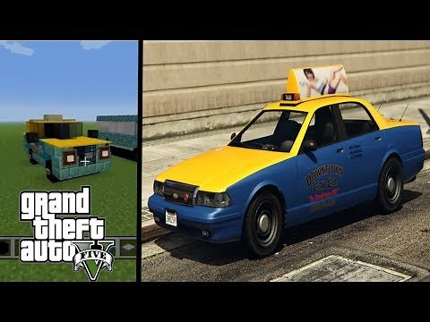 Minecraft: How to Build a Taxi in Minecraft (GTA 5 Cab Ford Crown Victoria) Minecraft Taxi Tutorial