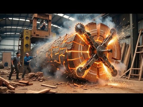 Inside World's Largest Veneer Peeling Factory | How Plywood & Furniture Are Made | Full Process