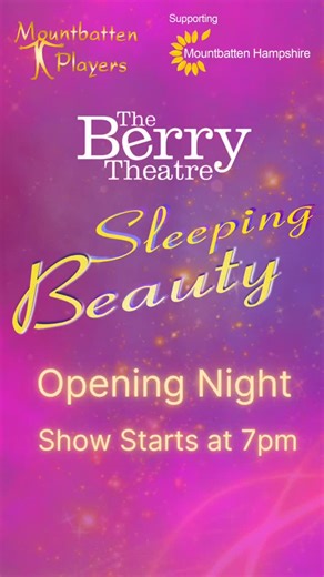 ✨✨ Sleeping Beauty opens TONIGHT! ✨✨ For the first time in their 35-year history, Mountbatten Players bring their fabulous family pantomime Sleeping Beauty to The Berry Theatre — and you’re invited! 🎭 🌟 Expect great songs, dazzling dance routines, stunning scenery, beautiful costumes and spectacular special effects in a magical show the whole family will love. ⏰ Opening tonight at 7pm 📍 The Berry Theatre This dream of a pantomime promises laughter, magic and memories for children and adults a