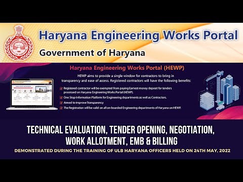 Technical Evaluation, Tender Opening, Negotiation, Work Allotment, eMB & Billing | Training on HEWP
