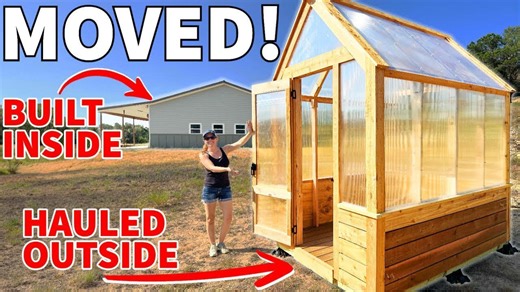 DIYer Moves Her Greenhouse Shed