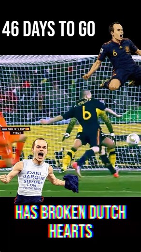 This goal changed football forever…46 days to go. #WorldCup #Football #Iniesta #Soccer #GOAT #FIFA