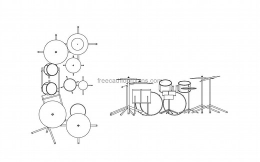 Drum Set 2 - Free CAD Drawings