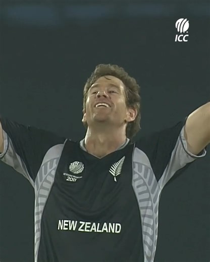 Throwback to a thrilling display from Jacob Oram, #OnThisDay in 2011, to propel New Zealand to the ICC Cricket World Cup semi-final 👏 | ICC - International Cricket Council